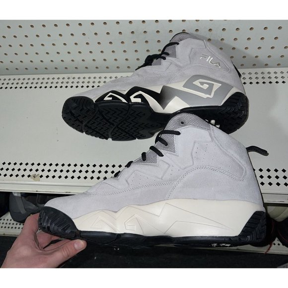 FILA MB Mens Suede Basketball Shoes Size 10 Gray Black White Jamal Mashburn main image 4